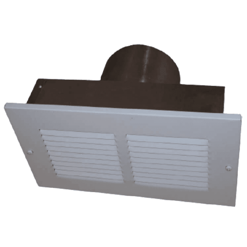 #7390F – Event d’avant-toit à rebord avec grille aluminium blanc